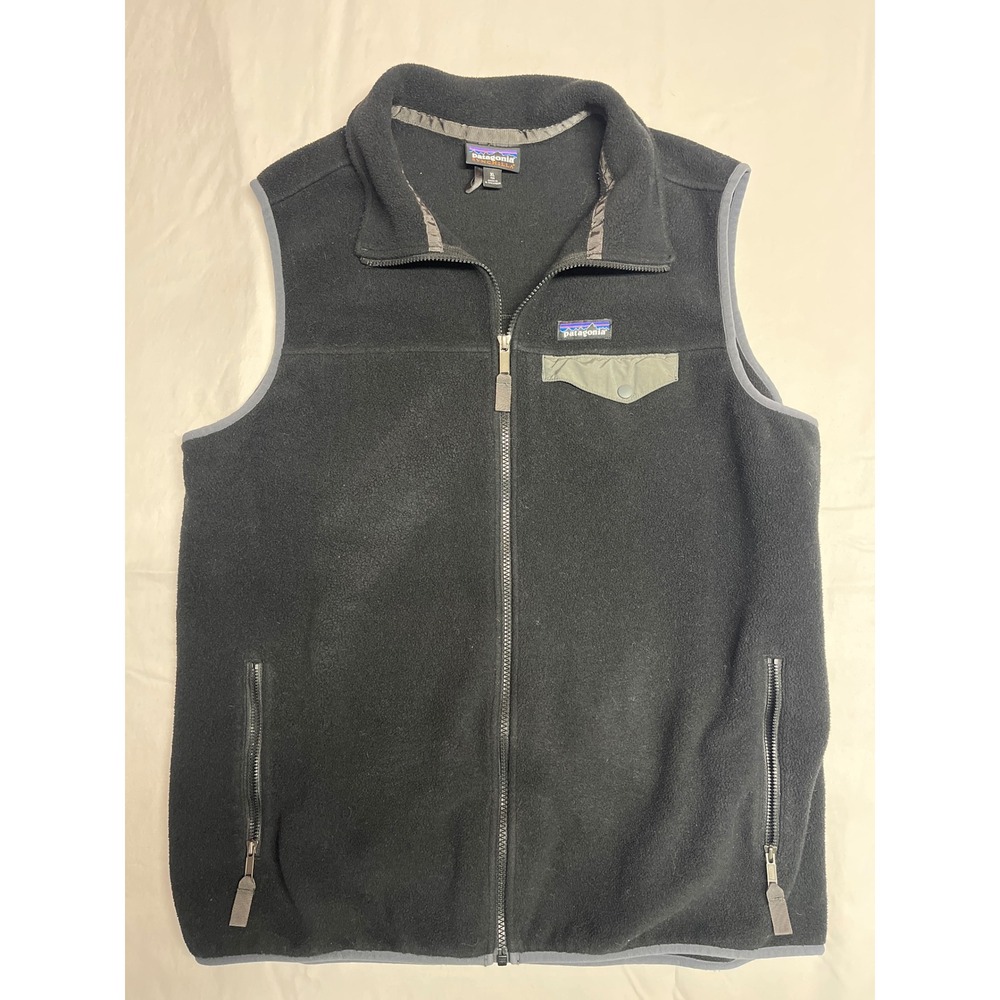 Patagonia Synchilla Fleece Vest Mens XL Black Full Zip Mock Neck Pockets 22990